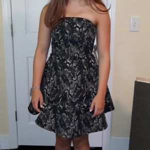Express brand snake print black and gold NWT dress